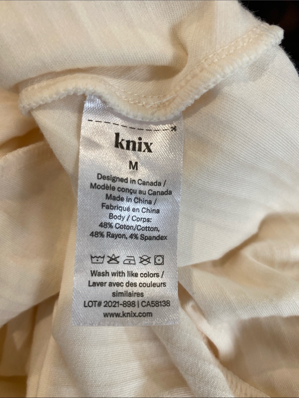 Knix Ribbed Mock Neck Long Sleeve Bodysuit Ivory Cream M - Picture 9 of 11
